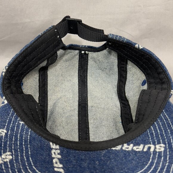Supreme Strapback Clip Hat 5 panel Blue Denim Streetwear Box Glitter USA Mens - Picture 13 of 16